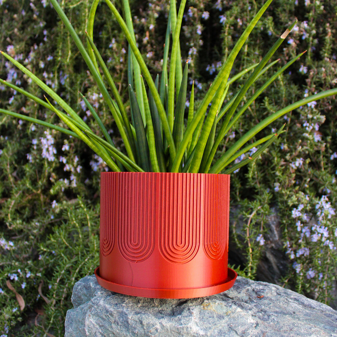 Modern Arch Plant Pot with Saucer